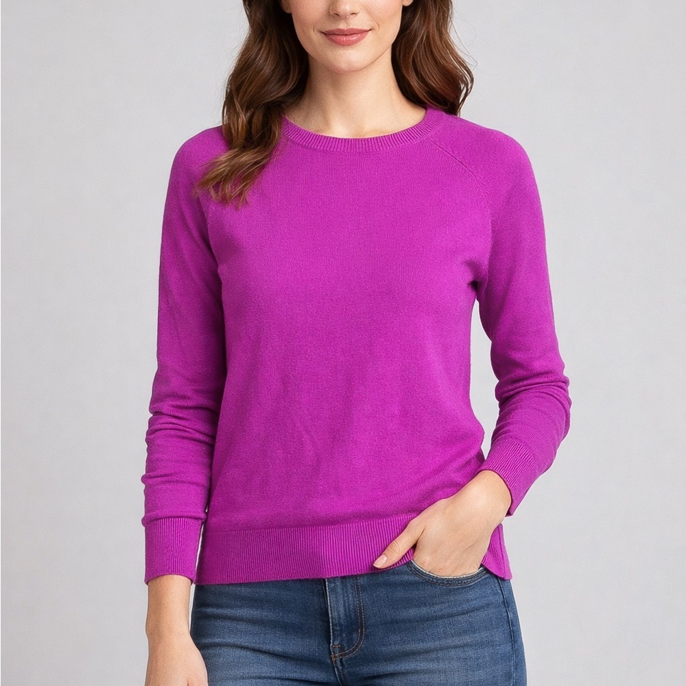 Banana Republic Italian Merino Wool Bright Pink Sweater